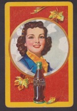 1943 Coca Cola Dziewczyna z ciemnymi włosami pojedyncza karta do gry na sprzedaż  Wysyłka do Poland