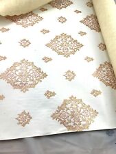 Rolos de cobertura de papel de parede vintage damasco rosa branco COMO ESTÁ comprar usado  Enviando para Brazil