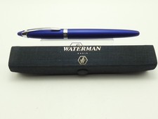 Caneta esferográfica vintage Waterman "Ici et La" azul fosco, CT, tinta preta, estojo *ESTADO PERFEITO comprar usado  Enviando para Brazil