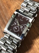 Dolce & Gabbana Time relógio cronógrafo masculino aço inoxidável retangular tanque novo taco comprar usado  Enviando para Brazil