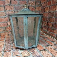 Abajur suspenso rústico vintage. Vidro fosco. Estilo vitoriano. Metal. 14 pol. de altura. comprar usado  Enviando para Brazil
