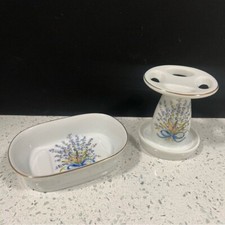Buquê de porcelana roxo vintage decoração de banheiro | Suporte para escova de dentes e saboneteira comprar usado  Enviando para Brazil
