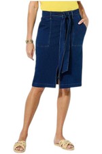 Saia jeans feminina DG2 by Diane Gilman super malha com cinto índigo comprar usado  Enviando para Brazil