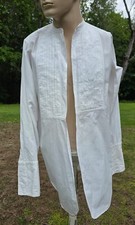 CAMISA SOCIAL MASCULINA ANTIGA DE ALGODÃO BRANCA DOS ANOS 1920 COM BABADOR PLISSADO NA FRENTE comprar usado  Enviando para Brazil