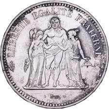 [#1213547] Francja, 50 Francs, Hercule, 1974, Wydanie hybrydowe, Srebro, AU(50-5 na sprzedaż  Wysyłka do Poland