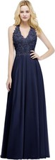 Misshow suknia wieczorowa na ramiączkach, długa, granatowa, rozmiar L  na sprzedaż Misshow suknia wieczorowa na ramiączkach, długa, granatowa, rozmiar L  na sprzedaż  PL