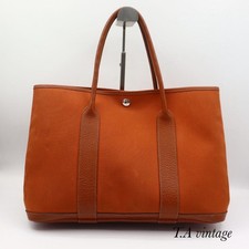 Bolsa tote HERMES Garden Party PM Toile Officier lona laranja autêntica comprar usado  Enviando para Brazil