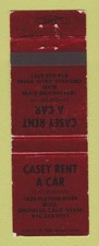 Matchbook cover casey for sale  USA