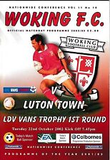 Football programme woking for sale  FARINGDON