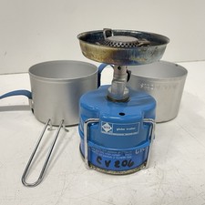 Antigo fogão portátil acampamento globo de gás trotter 106 acampamento caminhadas com panela comprar usado  Enviando para Brazil