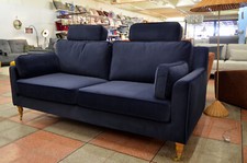 Sofa blue velvet for sale  CHORLEY