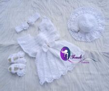 Vestido infantil de lã crochê bebê recém-nascido menina malha sólida feito à mão 3-6 meses comprar usado  Enviando para Brazil