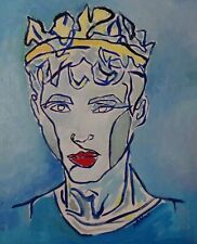 nowy obraz olejny oil on boards cubism the king gold illustration król w koronie, używany na sprzedaż  PL