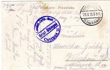 AK Warszawa Polska Russ. Kościół 1915 Poczta polowa I wojna światowa Landsturm IR Cottbus Wojskowy na sprzedaż  Wysyłka do Poland