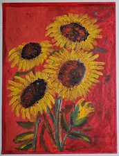 Sunflowers oil painting for sale  LISKEARD