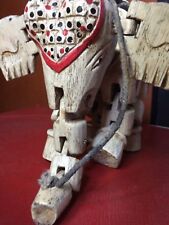 ANTIGUO ELEFANTE MARIONETA ARTESANIA TRADICIONAL TAILANDESA TALLADO A MANO comprar usado  Enviando para Brazil