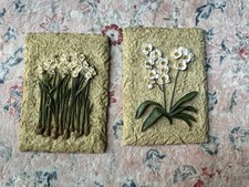 CONJUNTO DE 2 PLACAS DE ARTE FLORAL VINTAGE CHERI BLUM 3D NÚCLEO DE CASA JARDIM GASTO, usado comprar usado  Enviando para Brazil