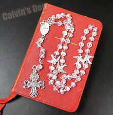 Colar de rosário de contas de cristal cruz pomba espírito santo presente masculino feminino comprar usado  Enviando para Brazil