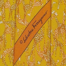Gravata masculina SALVATORE FERRAGAMO GRAVATA AMARELA ESTAMPA GIRAFA 100% SEDA, usado comprar usado  Enviando para Brazil
