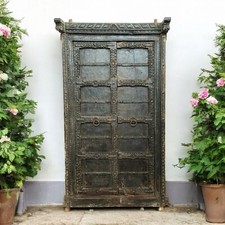 Porta Fortaleza Vintage com Moldura, Porta Indiana Antiga, Porta de Madeira de Teca com Moldura comprar usado  Enviando para Brazil