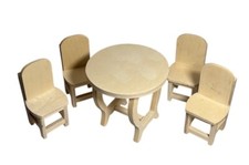 Usado, Conjunto miniatura de mesa redonda de madeira e 4 cadeiras para casa de bonecas inacabado comprar usado  Enviando para Brazil