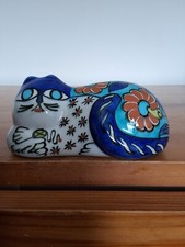 Floral keramik katze gebraucht kaufen  Versand nach Germany