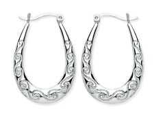  Brincos de argola crioula oval de prata esterlina - Estampado - Prata 925 maciça comprar usado  Enviando para Brazil