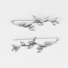 4 piezas Broche de seguridad antiguo hoja de plata duradero metal fuerte bufanda falda falda falda 92 mm segunda mano  Embacar hacia Mexico