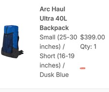 Zpacks arc hual for sale  Crawfordville