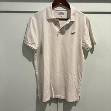 Camisa polo masculina Hollister branca média bordada elástica avançada logotipo clássica comprar usado  Enviando para Brazil