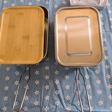 Lancheira de aço inoxidável completa ao ar livre acampamento 1200 ml 40 oz kit bagunça panelas, usado comprar usado  Enviando para Brazil