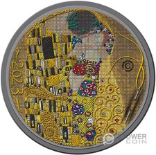 KISS Gustav Klimt Fine Embroidery Art 3 Oz Silber Münze 20$ Palau 2023 comprar usado  Enviando para Brazil