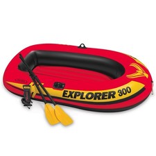 CAIXA ABERTA USADA Intex Explorer 300 conjunto de barco inflável para 3 pessoas com remos franceses e comprar usado  Enviando para Brazil