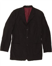Jaqueta Blazer Masculina MOSSIMO 3 Botões Reino Unido 40 Grande Poliéster Preto AU01 comprar usado  Enviando para Brazil