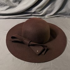 Chapéu Juicy Couture VINTAGE Boho Floppy Marrom Feltro Lã Laço Tamanho M/L, 21 7/8” ~LN comprar usado  Enviando para Brazil