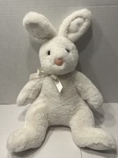 Coelho branco de pelúcia Douglas com arco orelhas de pé nariz rosa olhos marrons 16” tão macio comprar usado  Enviando para Brazil