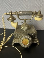 Telefone rotativo vintage anos 70 bronze tom dourado NÃO TESTADO decoração para casa regência vitoriana comprar usado  Enviando para Brazil