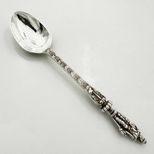 ANTIGA COLHER DE CAFÉ APÓSTOLO FUNDIDA PRATA ESTERLINA VITORIANA 1864 Chawner & Co comprar usado  Enviando para Brazil
