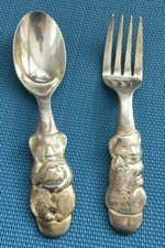 Colher e garfo infantis Kirk Stieff com ursos coala - Pesado! comprar usado  Enviando para Brazil