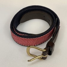 Usado, Cinto Vineyard Vines masculino 26 fita branca vermelha baleia algodão teia couro marrom comprar usado  Enviando para Brazil