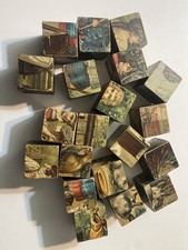 20-Antiguos bloques de rompecabezas victorianos alemanes niños-animales bloques de 1 3/4" SIN caja segunda mano  Embacar hacia Mexico