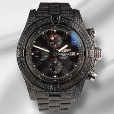 Breitling Super Avenger 48mm 8ct relógio masculino de aço mostrador preto gelado A13370 comprar usado Breitling Super Avenger 48mm 8ct relógio masculino de aço mostrador preto gelado A13370 comprar usado  Enviando para Brazil