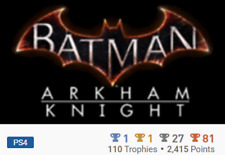 Batman Arkham Knight + ALL DLC PS4 Trophy/Trophäen Service, usado comprar usado  Enviando para Brazil