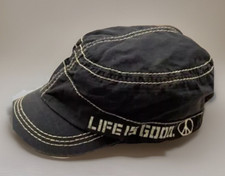 Boné Life is Good vintage pintor costurado azul sinal de paz angustiado retrô boho, usado comprar usado  Enviando para Brazil