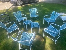 chairs turquoise metal table for sale  Fish Creek