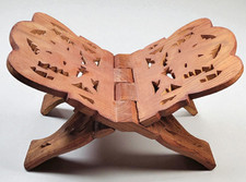 Vintage Antique Hand Carved Wooden Book Holder Folding Bible  Display Stand, usado comprar usado  Enviando para Brazil