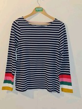 Blusa Boden Ella manga longa bretã listras marinhas tamanho UK 14 Preloved A1 comprar usado  Enviando para Brazil