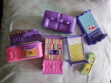 Móveis de plástico para casa de bonecas estante rosa roxo comprar usado  Enviando para Brazil