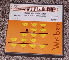 VTG Singing Multiplication Tables 1971 Six 45’s Record Vinyl Box Set Educational comprar usado  Enviando para Brazil