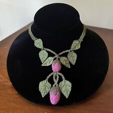 Colar turco feito à mão trevo rosa de malha e folhas - Impressionante! comprar usado Colar turco feito à mão trevo rosa de malha e folhas - Impressionante! comprar usado  Enviando para Brazil